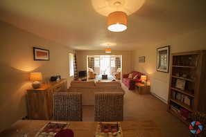 Smart TV, DVD player, books, video library