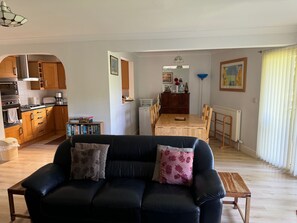 Smart TV, DVD player, books, music library