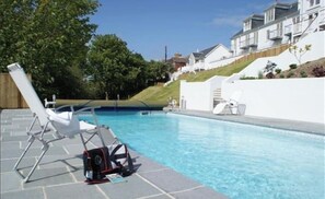 Outdoor pool, a heated pool - Expansive sea & lighthouse views. Luxury apartment on Devon clifftop NOW 15% OFF (Hallsands)