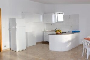Fridge, oven, stovetop, coffee/tea maker