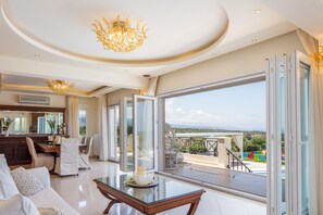 Smart TV, fireplace, video-game console, foosball