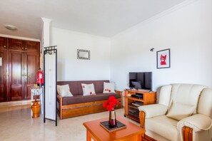 Téléviseur, lecteur de DVD, livres, sélection de musique