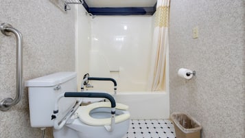 Room, 1 King Bed, Accessible | Bathroom | Free toiletries, hair dryer, towels
