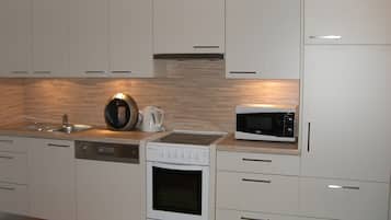 Fridge, microwave, stovetop, dishwasher