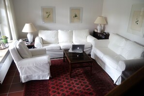 Televisión, reproductor de DVD, libros y biblioteca musical 