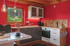 Fridge, microwave, oven, stovetop - Modern vacation home in a beautiful location on the edge of Lechsee (Lechbruck)