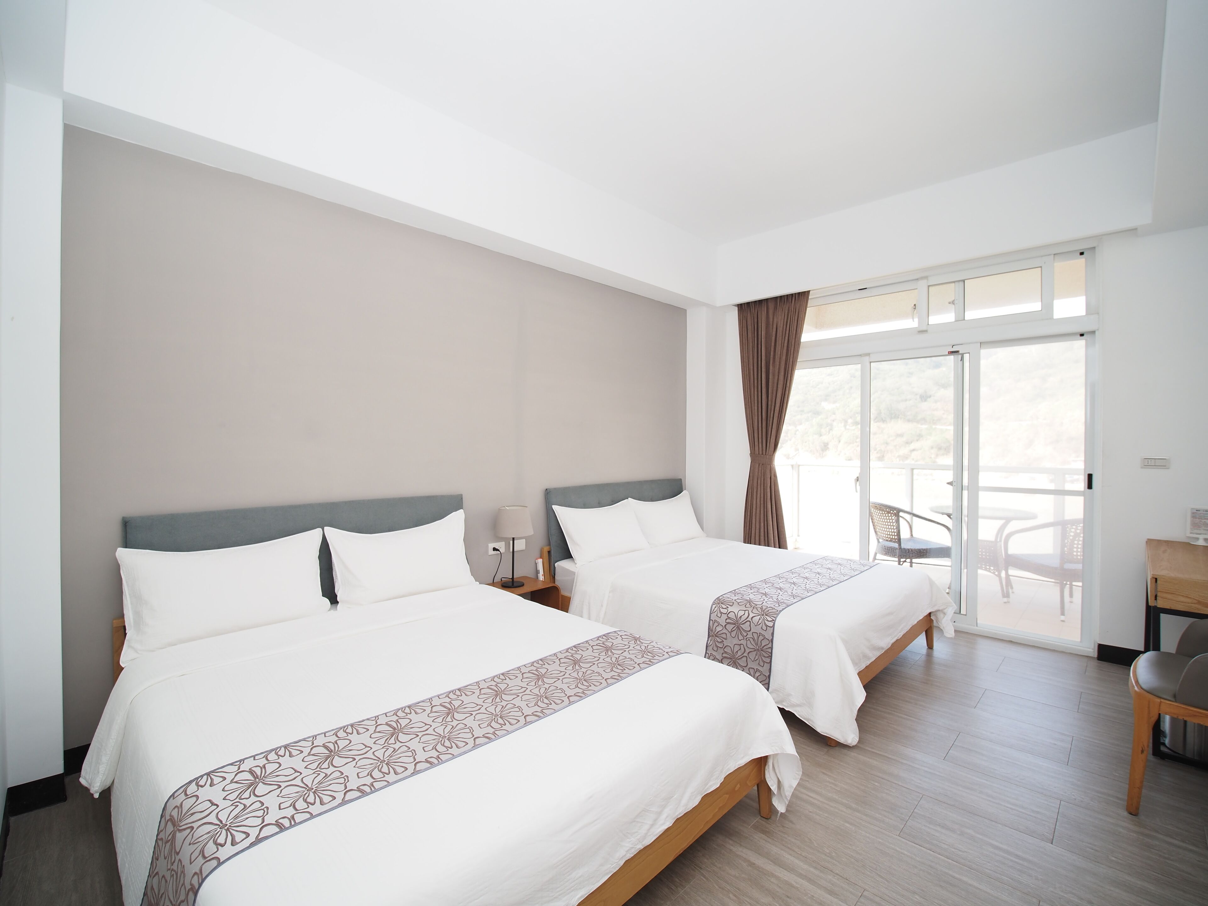 Double Room, 2 Double Beds, Non Smoking, Sea View | Desk, blackout drapes, free WiFi