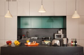 Fridge, microwave, oven, stovetop - Apartment 9   spacious living with a garden (Wien)