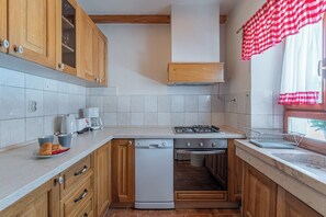 Fridge, oven, stovetop, dishwasher