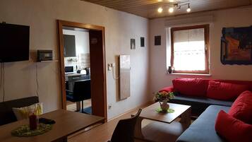 TV, DVD player, books