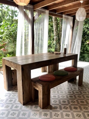 Dining - The house is in the middle of Jungle but also 5 minutes walk from the beach (Puerto Viejo de Talamanca)