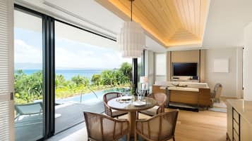 Cliff Villa with Private Pool, Natural Hot spring and Lounge access Included | Balcony view