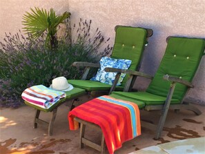 Terrace/patio - New 3 bedrooms, 2 bathrooms, 4 persons, pool, between Étang and vineyards (Marseillan)