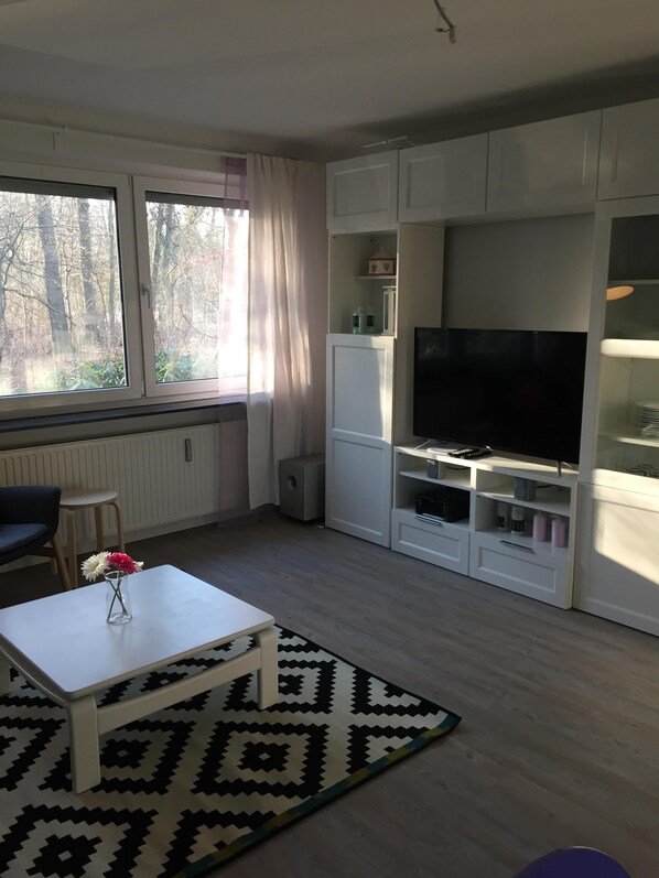 Fernseher, DVD-Player, Stereoanlage