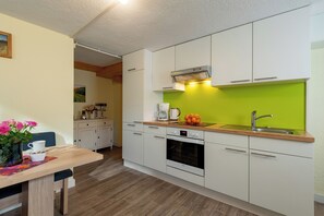 Fridge, oven, stovetop, coffee/tea maker - Haus Michael - Apartment 38 m² for 2 - 3 persons, in Tux in the Zillertal (Tux)