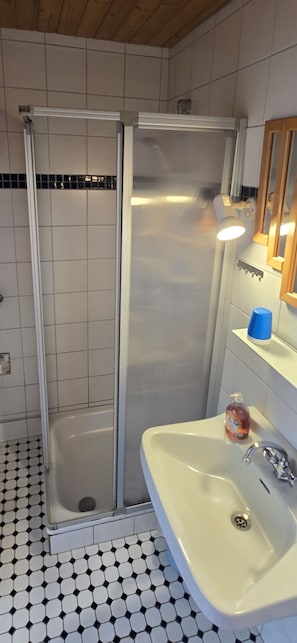 Een douche, een haardroger, handdoeken
