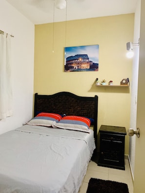 2 bedrooms, blackout curtains, iron/ironing board, free WiFi