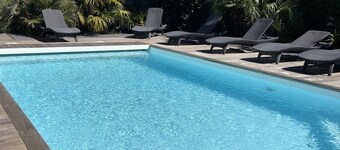 Arcachon bay Villa wifi sykler Oppvarmet svømmebasseng 300 M ANDERNOS strand <br><br>