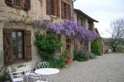 Traditionnal toulousaine farmhouse, with pool, panoramic view, all mod cons.