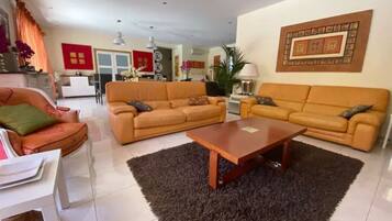 TV connectée, lecteur de DVD, baby-foot, table de tennis de table