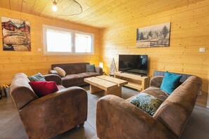 Televisión, chimenea, videojuegos, reproductor de DVD