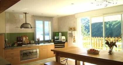 Lovely village house with a view of lake and mountain VAUJANY on the other side Alpe d'Huez