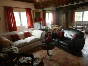 Televisie, een open haard en boeken