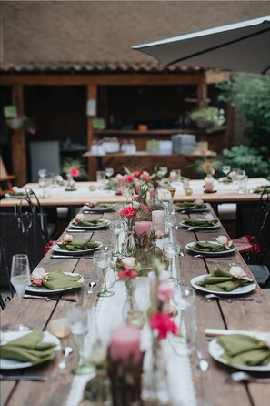 Outdoor banquet area