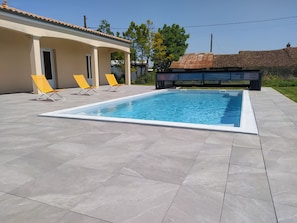 Outdoor pool, a heated pool