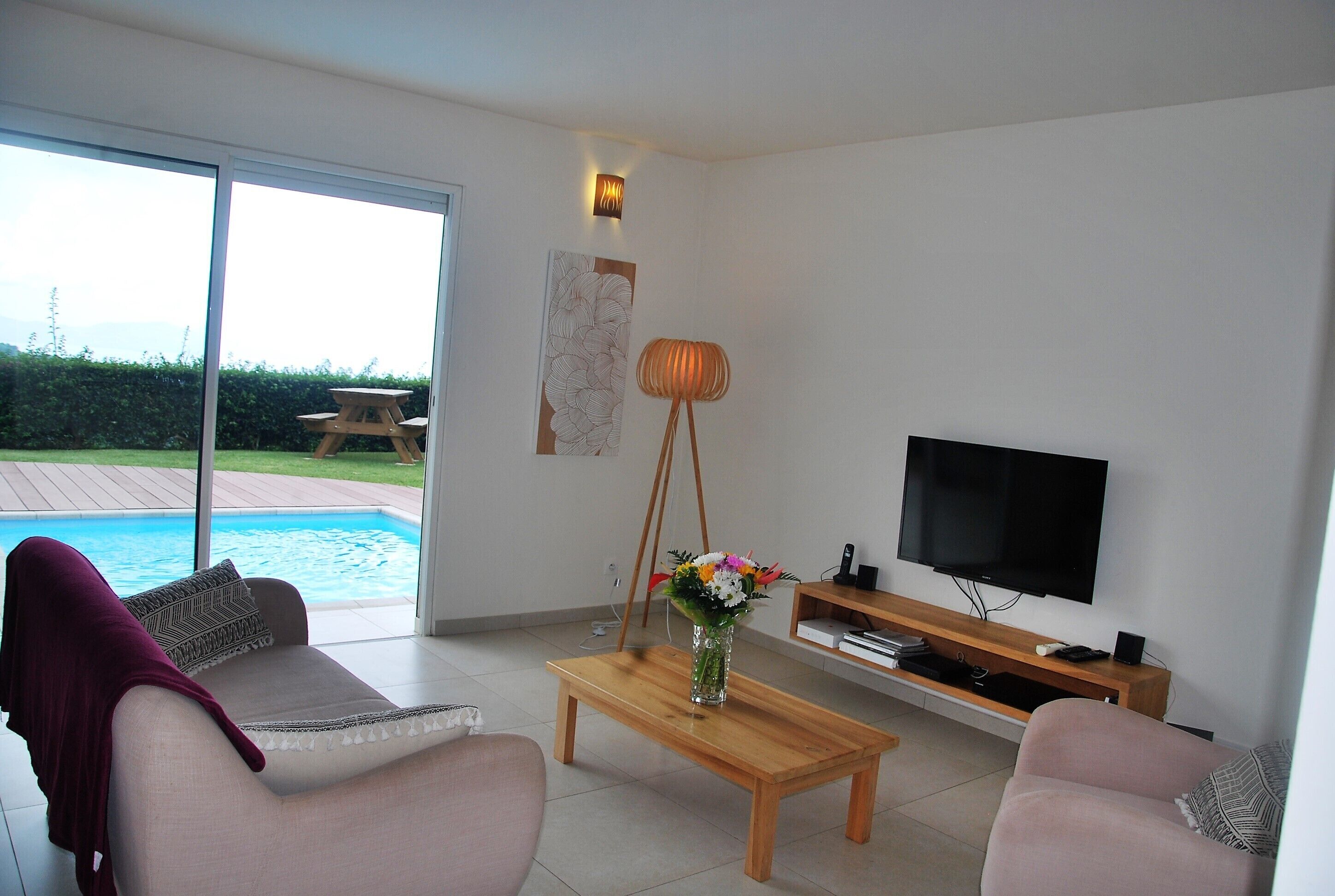 TV, DVD player, stereo