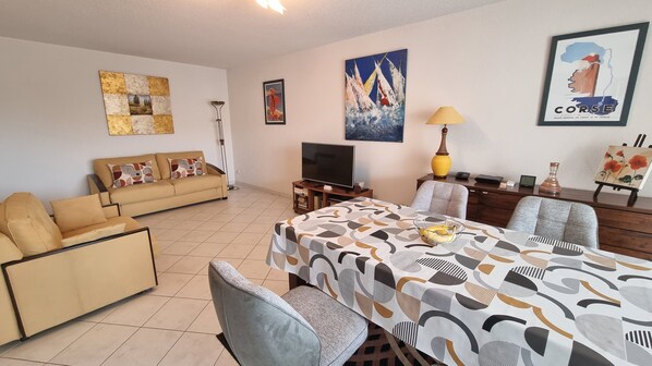 TV, DVD player, stereo