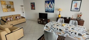 TV, DVD player, stereo