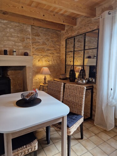 Charming french house,  authenticity, exposed stones, beams, fireplace