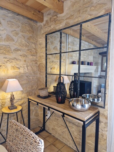 Charming french house, authenticity, exposed stones, beams, fireplace