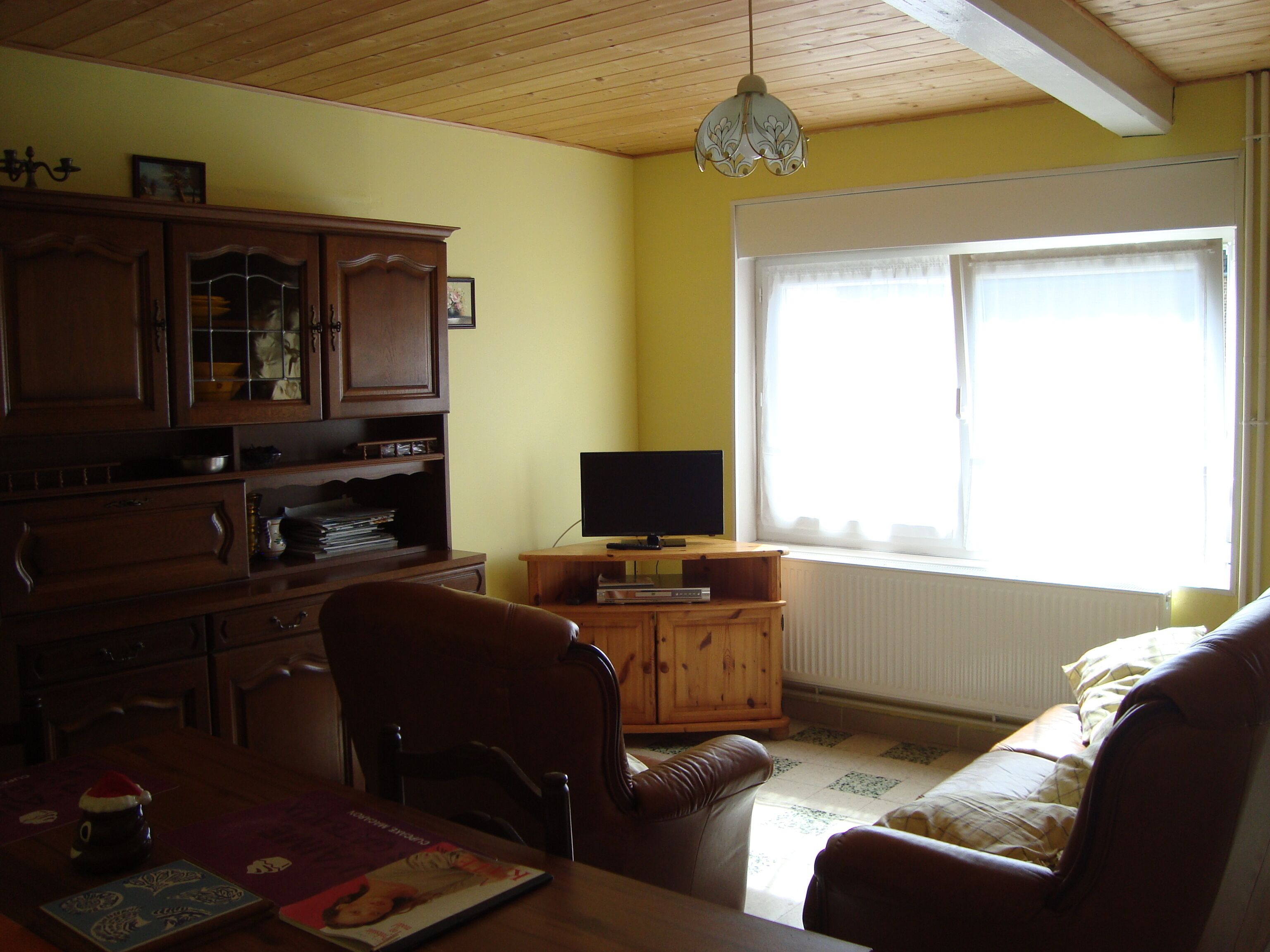 TV, DVD player, books