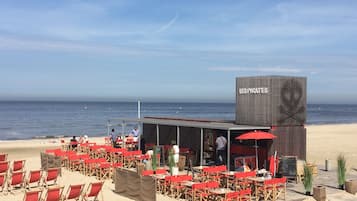 Plage, chaises longues
