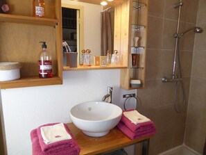 Doccia, asciugacapelli, asciugamani, carta igienica