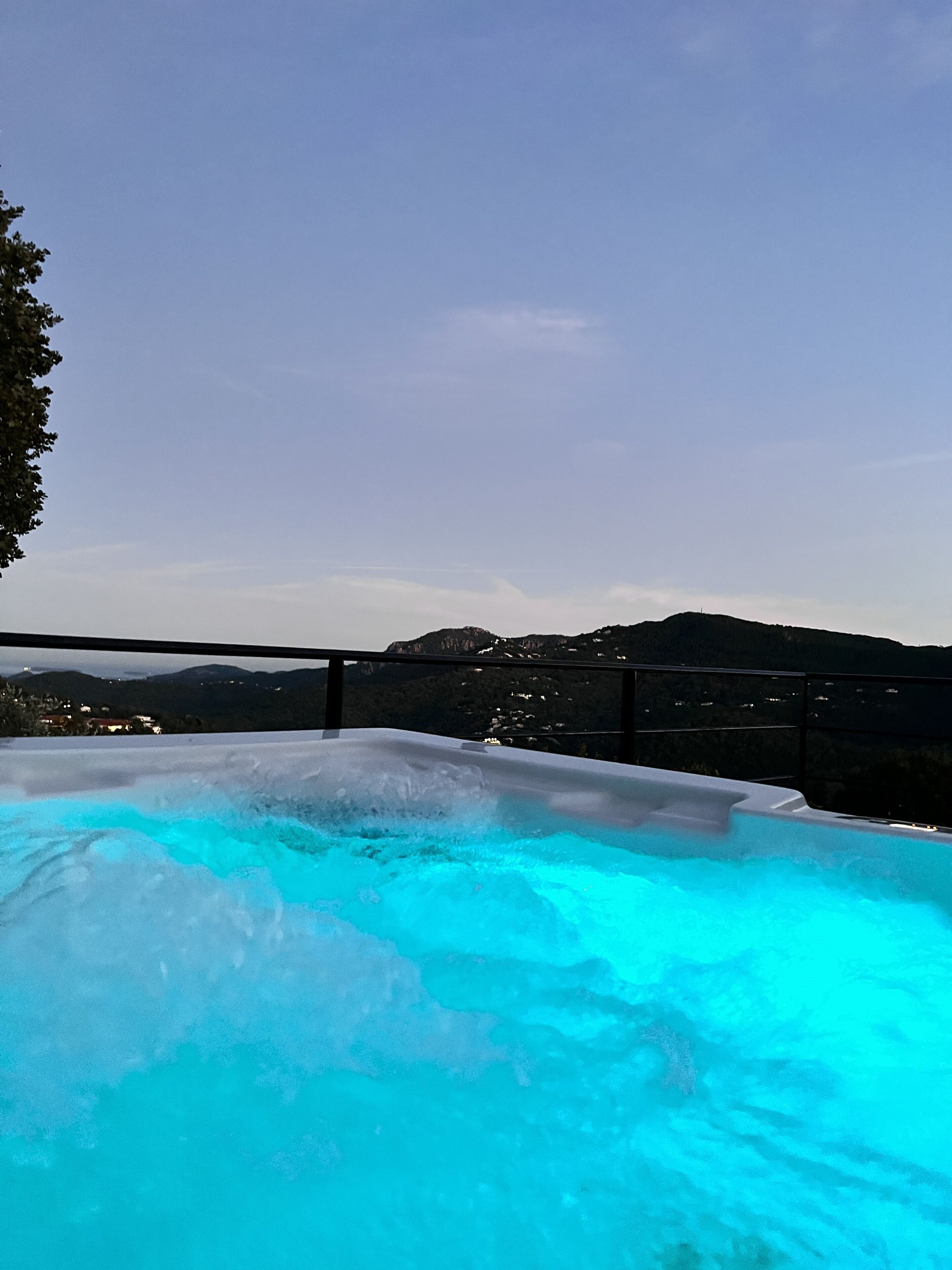 Jacuzzi en début de soirée