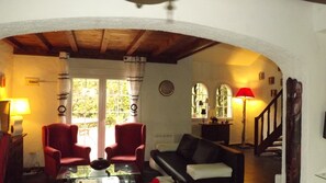 TV, fireplace, DVD player, foosball