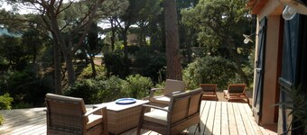 Beau Mazet 75m2, stor hage i furuskog, Privat domene med svømmebasseng, Tennis ..