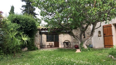 Former sheepfold in an old village with garden and swimming pool