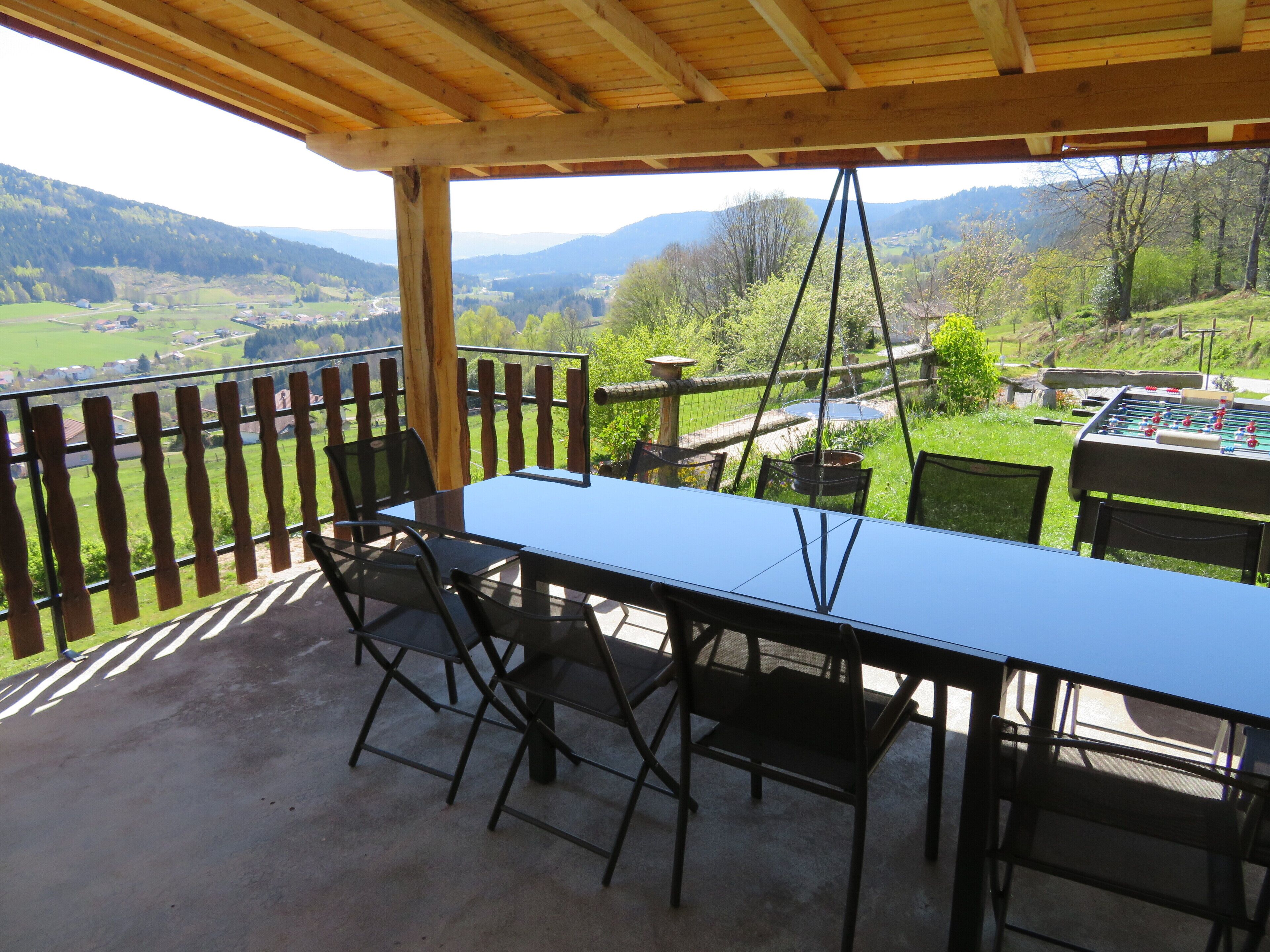 the yellow house covered terrace panoramic view 15 km from gerardmer remiremont