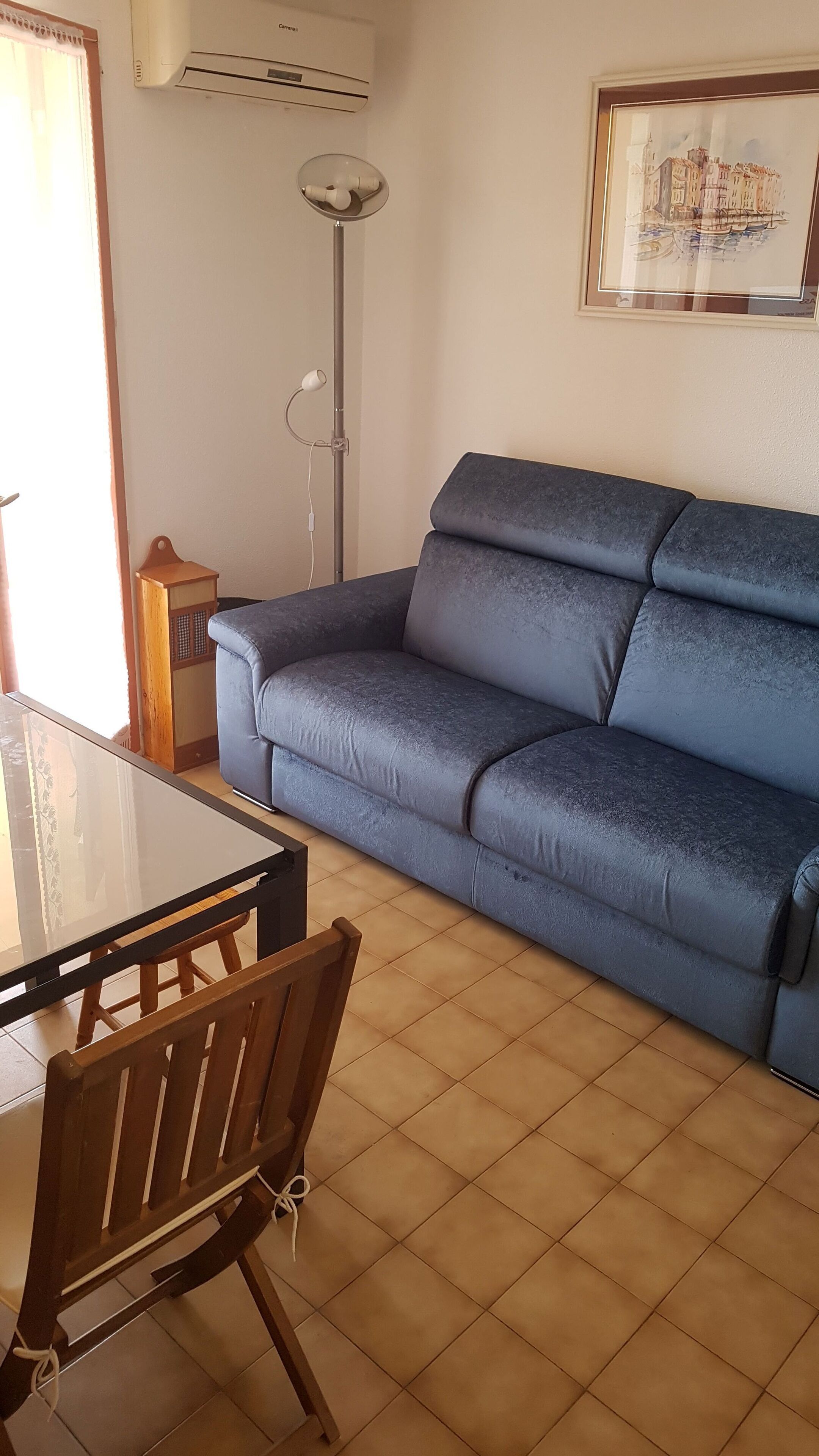 TV, DVD player, books, music library