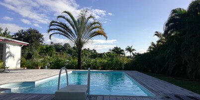 Beautiful Creole villa in Petit-Bourg, in the center of Guadeloupe.