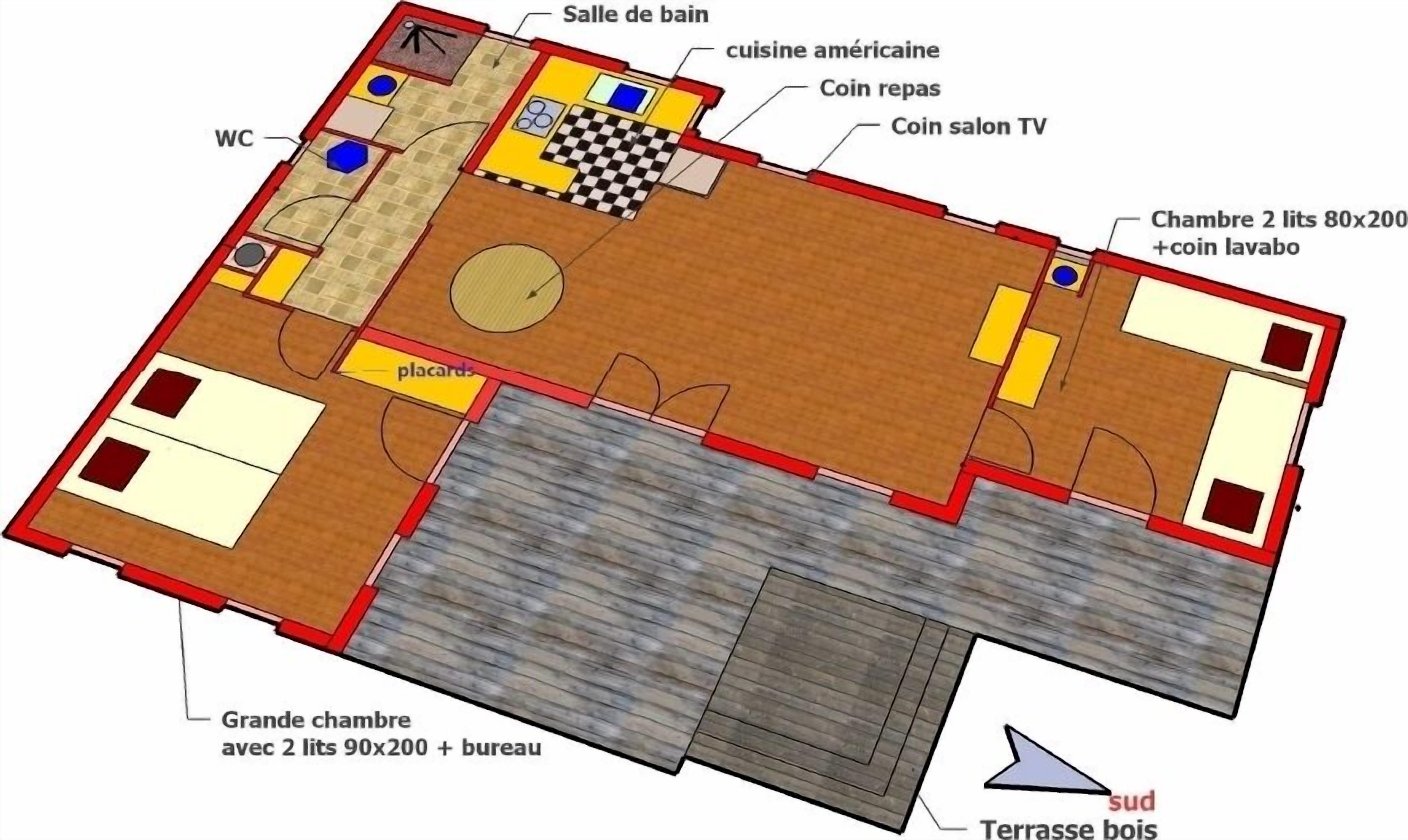 Un hôtel proposant des chambres dotées d’une salle de bain, d’une cuisine, d’un coin repas, d’un salon avec télévision et d’une grande chambre à coucher avec un bureau.