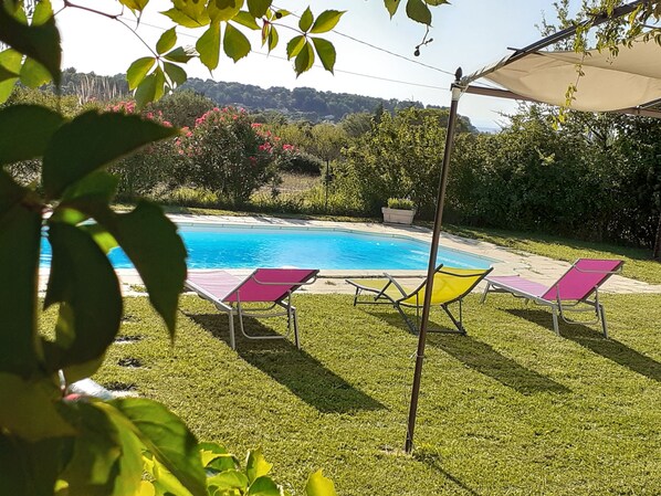 Outdoor pool - Independent cottage in private air-fenced yard-pool Provence (Pernes-Les-Fontaines)
