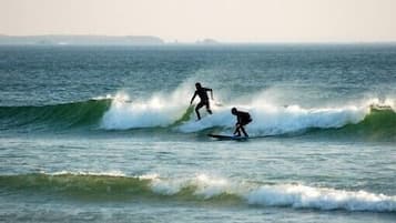 Beach nearby, sun loungers