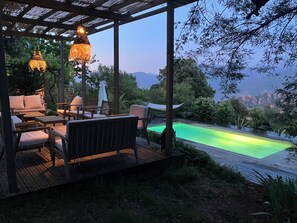 Piscine extérieure, piscine chauffée