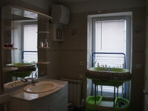 Hair dryer, soap, toilet paper