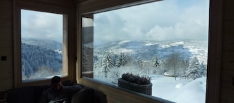 Great comfort, quiet, lake view, nature, wifi, sauna, billiards, close to ski slopes, charging station.